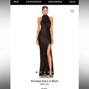 Sau Lee Penelope Gown in Black
